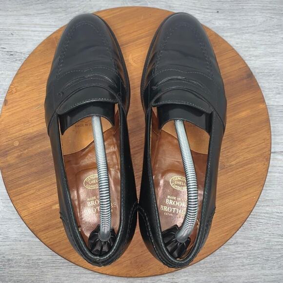 BROOKS BROTHERS Men’s 9 D SHELL CORDOVAN Full Strap Penny Loafer Shoes 06606 main image 13